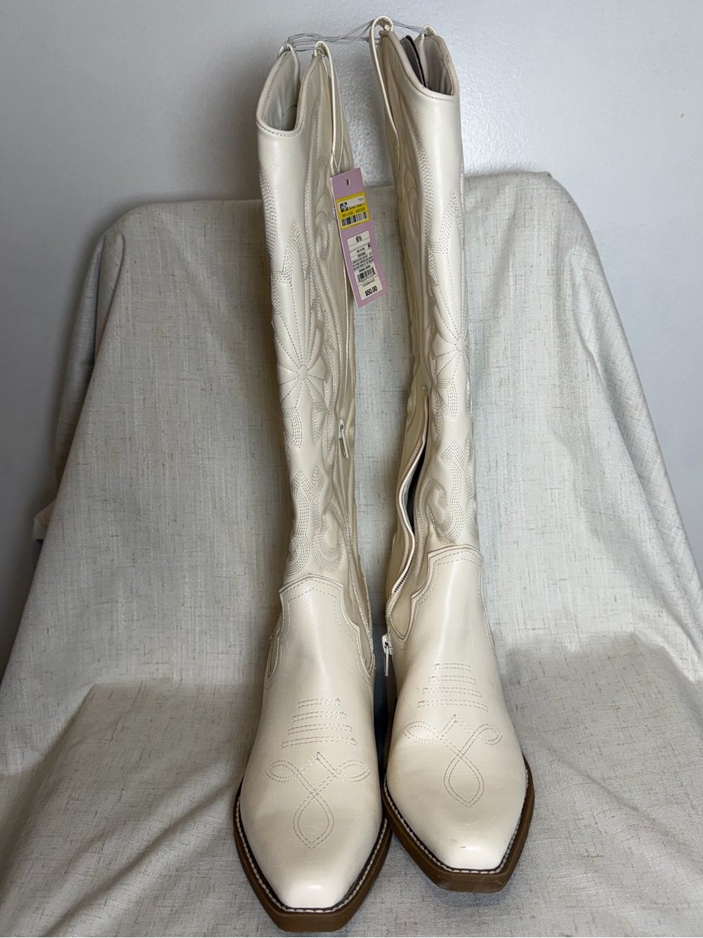 wild fable Cream Over-the-Knee Western Boots